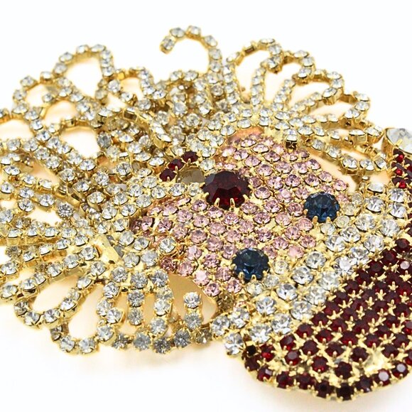 Magnificent Kirks Folly Limited Edition 131/300 Large Santa Klaus Rhinestones Br - Picture 5 of 11